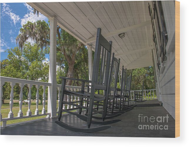 Charles Pinckney Wood Print featuring the photograph Dreaming on Front Porch by Dale Powell