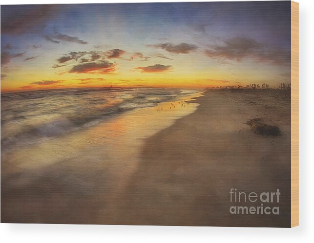 Sunset Wood Print featuring the photograph Dreamy Colorful Sunset by Susan Gary