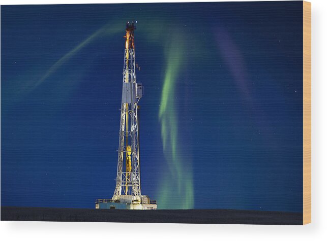 Platform Wood Print featuring the photograph Drilling Rig Saskatchewan by Mark Duffy