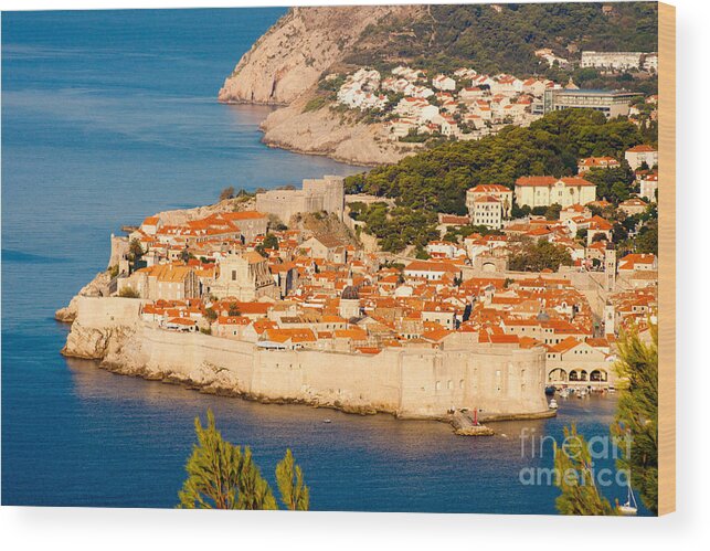 Aerial Wood Print featuring the photograph Dubrovnik Old City by Thomas Marchessault