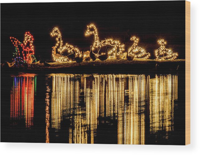 Christmas Wood Print featuring the photograph Duck Pond Christmas by Joe Shrader