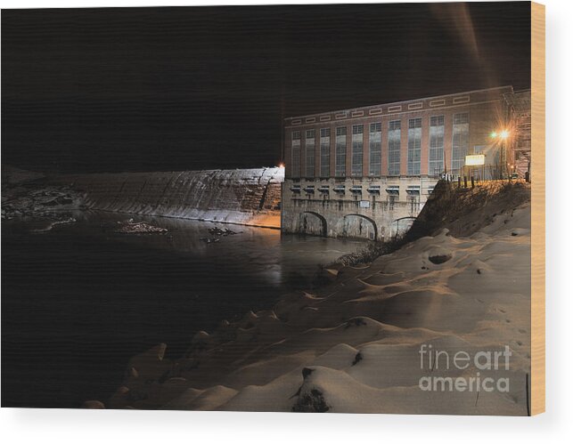 Blizzard Wood Print featuring the photograph Duke Energy Hydro Snow by Robert Loe