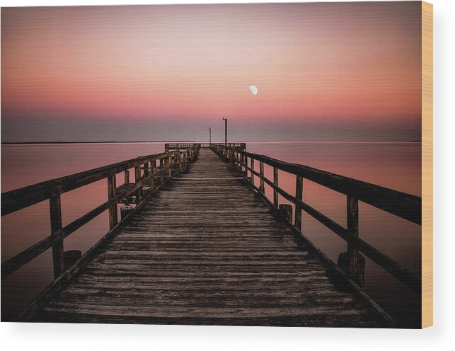Moon. Moonlit Wood Print featuring the photograph Dusk by C Renee Martin