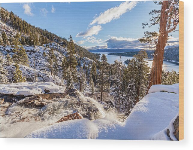 Landscape Wood Print featuring the photograph Eagle Falls by Charles Garcia