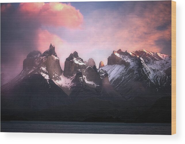 Paine Massif Wood Print featuring the photograph Early Light by Nicki Frates