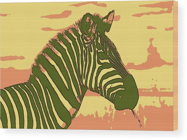 Zebra Wood Print featuring the digital art Earned Stripes by Antonio Moore