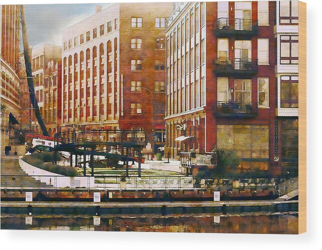 Milwaukee Wood Print featuring the digital art East Buffalo Street by David Blank