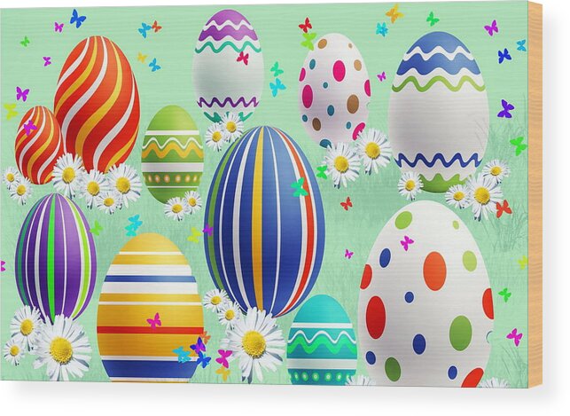 Easter Wood Print featuring the digital art Easter by Maye Loeser