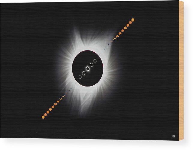 Eclipse Wood Print featuring the photograph Eclipse Montage 2017 by John Meader