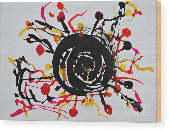 Eclipse Wood Print featuring the painting Eclipse of the sun by Chani Demuijlder