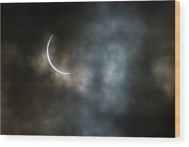 Eclipse Wood Print featuring the photograph Eclipsed Crescent iii by Ryan Heffron