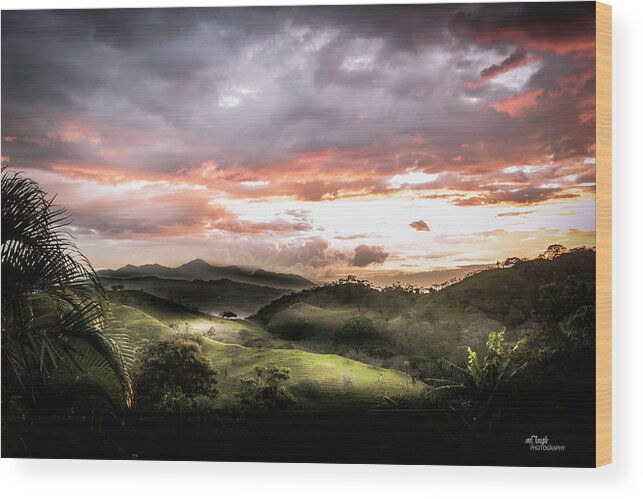 Costa Rica Wood Print featuring the digital art Edge Of Sunset by Mary Clough