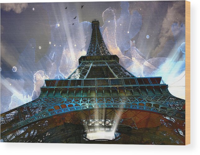 Eiffel Tower Wood Print featuring the photograph Eiffel by John Rivera