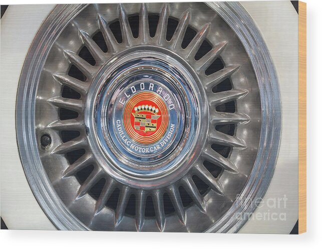1958 Wood Print featuring the photograph Eldorado Hubcap by Dennis Hedberg