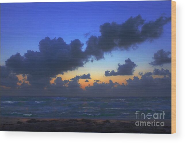 Sunrise Wood Print featuring the photograph Electric Blue 2 by Jeff Breiman