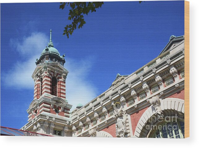 Architecture Wood Print featuring the photograph Ellis Island by Cindy Manero