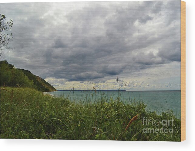 Michigan Wood Print featuring the photograph Empire Michigan Clouds by Amy Lucid