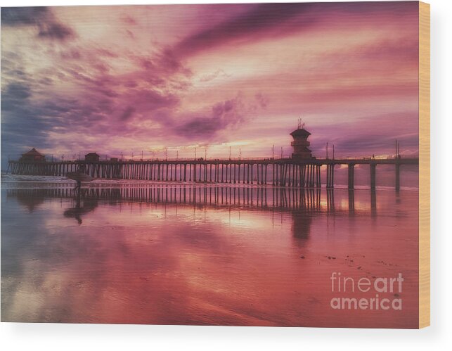 Pier Wood Print featuring the photograph End of Days at the Pier by Susan Gary