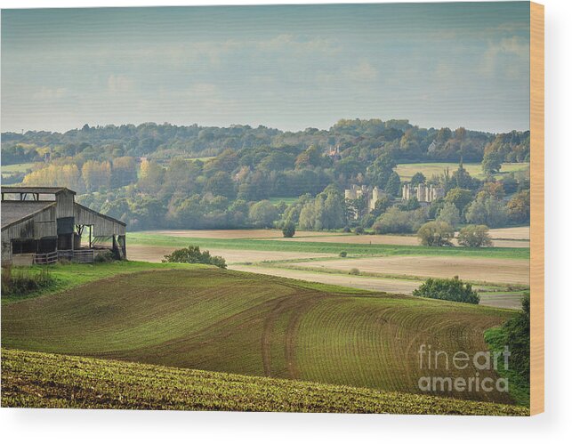English Wood Print featuring the photograph English Landscape, Bodiam Castle by Perry Rodriguez