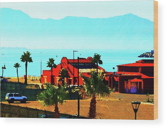 Ensenada Wood Print featuring the digital art Ensenada, Baja, Mexico by Ronald Irwin