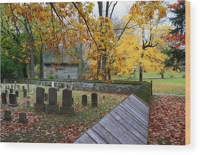 Ephrata Cloister Wood Print featuring the photograph Ephrata Cloister Cemetery by William Jobes