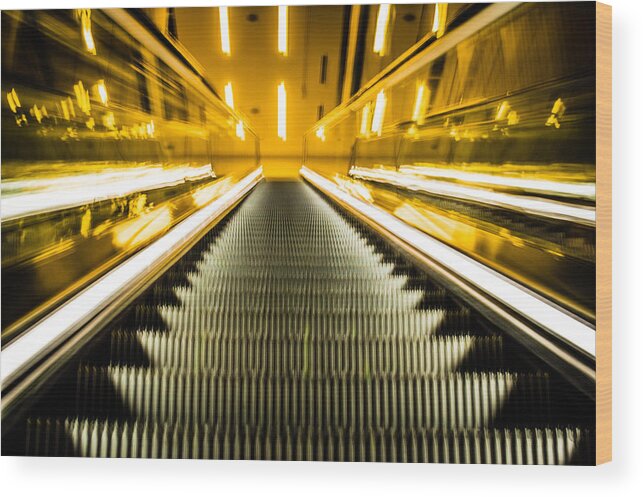 Escalator Wood Print featuring the photograph Escalator by Stephen Holst