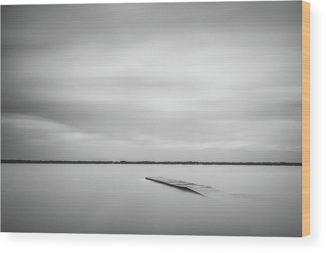 Pier Wood Print featuring the photograph Ethereal Long Exposure of a Pier in the Lake by Todd Aaron