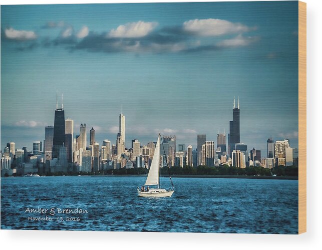 Chicago Wood Print featuring the photograph Evan's Chicago skyline by Sven Brogren