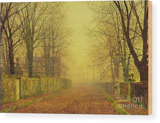 The Fall Wood Print featuring the painting Evening Glow by John Atkinson Grimshaw