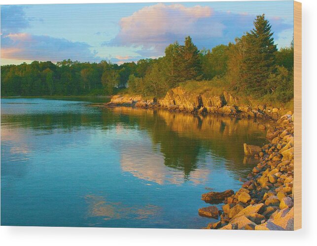 Wood Print featuring the photograph Evening in Deer Isle Maine by Polly Castor
