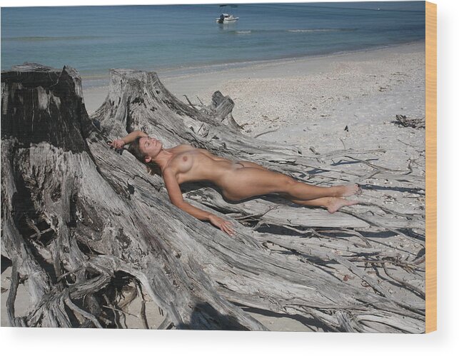 Everglades City Glamor Photographer Lucky Cole Beach Girl Sexy Exotic Female Wood Print featuring the photograph Everglades City Beauty 627 by Lucky Cole