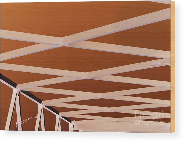 Bridge Wood Print featuring the photograph Exes- Red by JamieLynn Warber