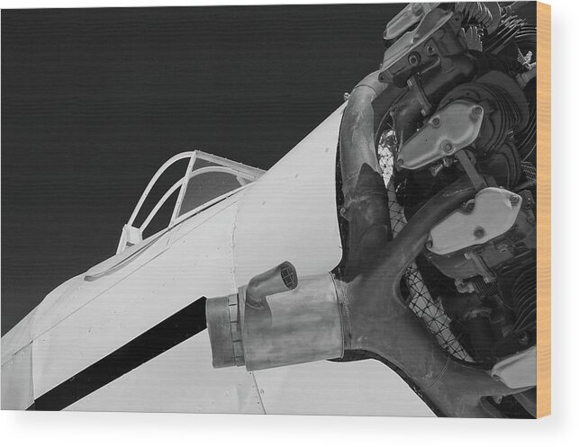 Plane Wood Print featuring the photograph Exhaust bw #72 by Raymond Magnani