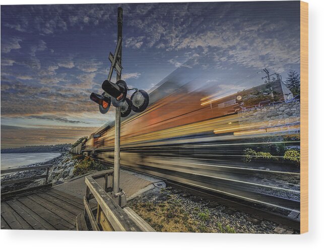 Train Wood Print featuring the photograph Express Train by Alexander Hill