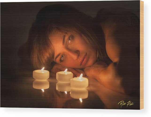 People Wood Print featuring the photograph Eye and Flames by Rikk Flohr