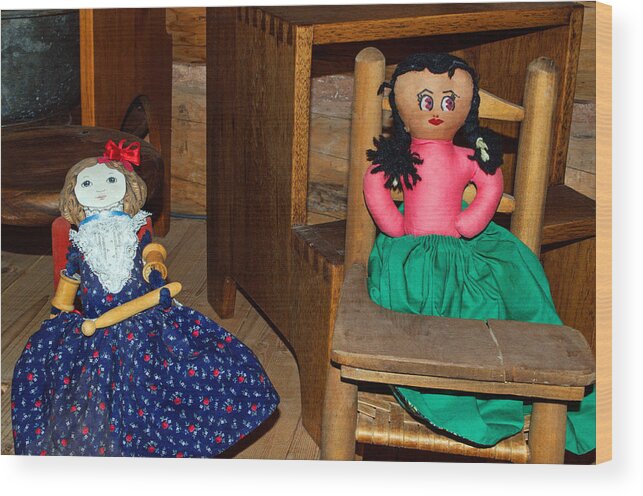 Old Fabric Dolls Wood Print featuring the photograph Fabric Dolls by Tikvah's Hope