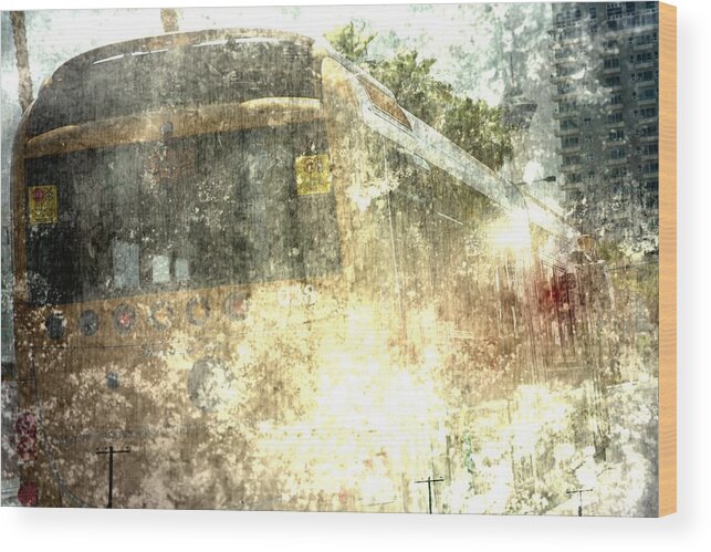 Bus Wood Print featuring the photograph Fade by Mark Ross