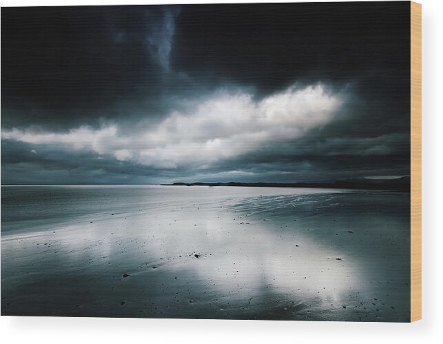 Sky Wood Print featuring the photograph Fade To Black by Philippe Sainte-Laudy