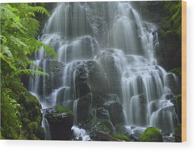Columbia River Wood Print featuring the photograph Fairy Falls by Walt Sterneman