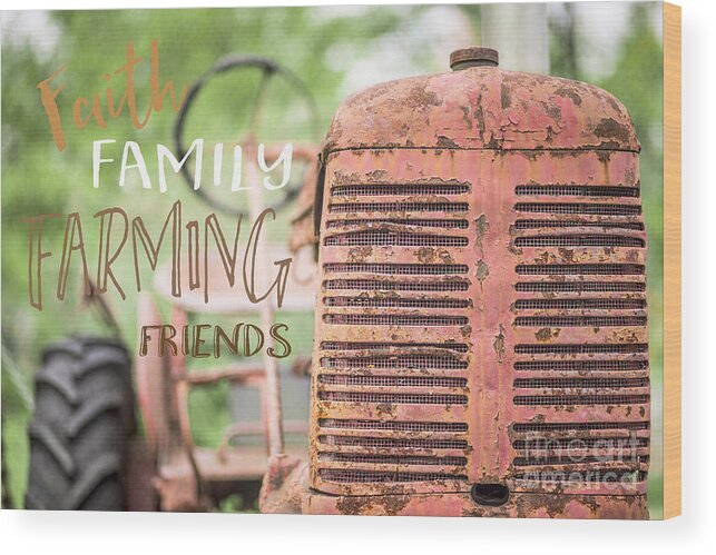 Edward Fielding Wood Print featuring the photograph Faith Family Farming Friends by Edward Fielding