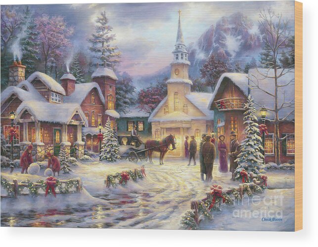 Christmas Wood Print featuring the painting Faith Runs Deep by Chuck Pinson