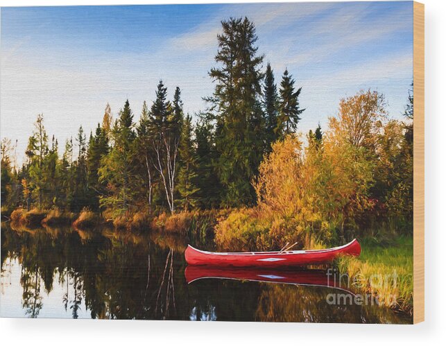 Minnesota Wood Print featuring the photograph Fall at the Lake by Lori Dobbs