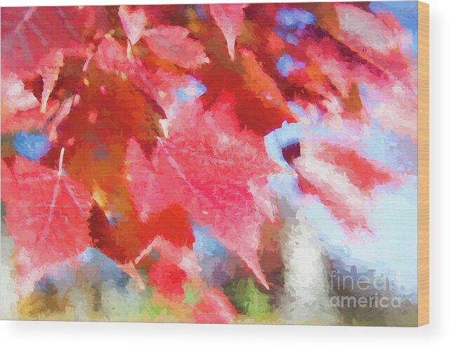 Leaf Wood Print featuring the digital art Fall Colors by Ed Taylor
