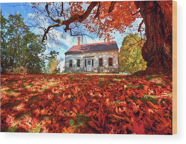 Fall Wood Print featuring the photograph Fall Homestead by Jeff Cooper