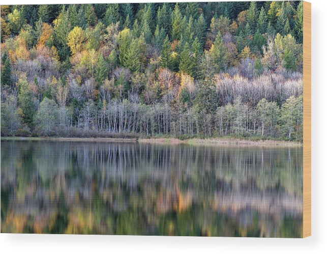 Autumn Wood Print featuring the photograph Fall Reflections on Deer Lake by Michael Russell