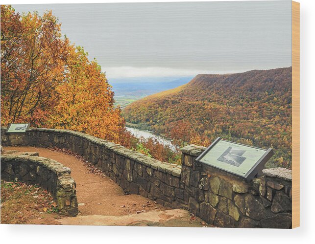 Signal Mountain Wood Print featuring the photograph Fall, Signal Point # 1 by Tom and Pat Cory