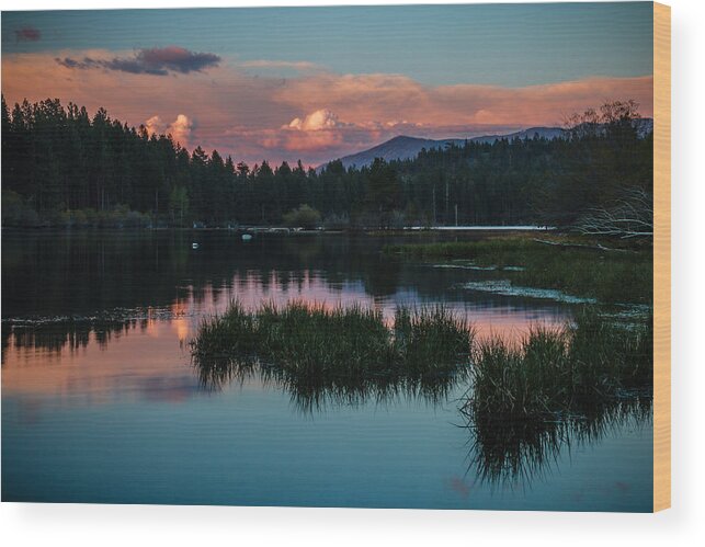Sunset Wood Print featuring the photograph Fallen Leaf Sunset Serenity by Mike Herron