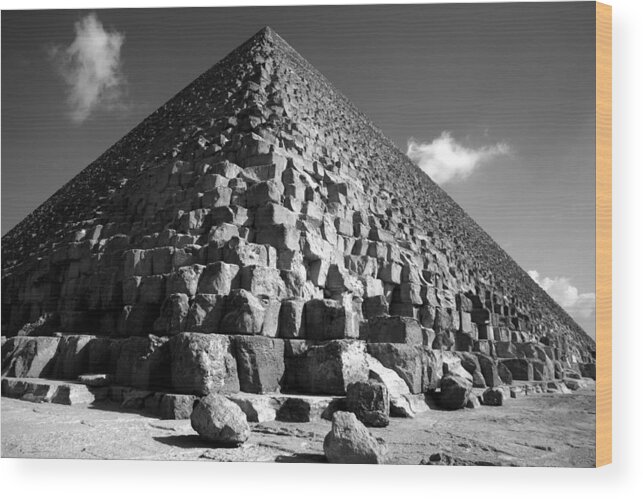 Fallen Stones Wood Print featuring the photograph Fallen Stones at the Pyramid by Donna Corless