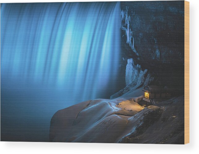 Niagara Falls Wood Print featuring the photograph Falling out of the blue... by Jay Smith