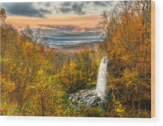Waterfalls Wood Print featuring the photograph Falling Spring Falls by Russell Pugh